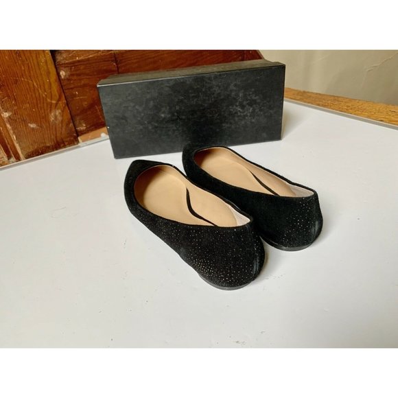 Joe's Jeans Kitty IV Pointed Toe Glitter Slip On Flat Boat Shoe Black Suede US 9 - Picture 3 of 8